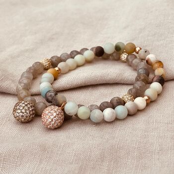 Amazonite Micro Pavé Cz Charm Bracelet, 7 of 7