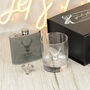 Personalised Stag Groomsman Two Tone Hip Flask, thumbnail 7 of 8