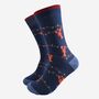 Men's Bamboo Socks Gift Box Navy Nautical Lobsters, thumbnail 2 of 4