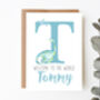 Personalised New Baby Card Blue Dinosaurs, thumbnail 1 of 6