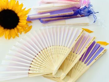 Elegant Pink Personalised Silk Hand Fan, 2 of 12