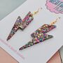 Large Rainbow Lightning Bolt Earrings, thumbnail 5 of 5