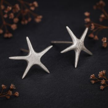 Large Sterling Silver Starfish Stud Earrings, 3 of 7