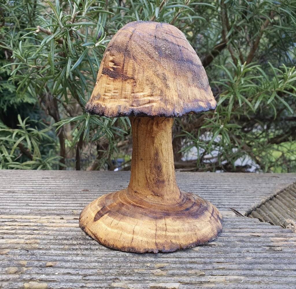 Wooden Mushrooms Ornament For Garden By RugsSkyStore