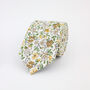 New Wedding 100% Cotton Floral Print Tie In Yellow, thumbnail 2 of 4