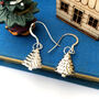 Sterling Silver Christmas Tree Drop Hook Earrings, thumbnail 1 of 10