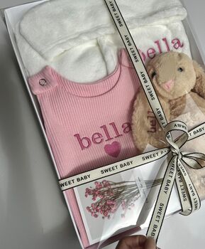 Personalised Baby Shower And Baby Gift Set Box Celebration, 9 of 12