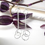 Sterling Silver Textured Ring And Bar Drop Earrings, thumbnail 2 of 5
