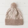 Lambswool Knitted Zebra Pom Pom Hat, thumbnail 8 of 12