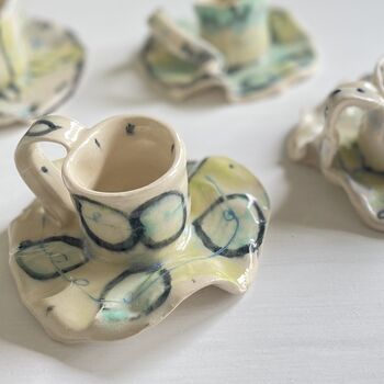 Wonky Candlesticks For Up To 3cm Candles In Soft Pastel Blues And Greens, 2 of 9