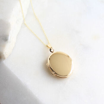 9ct Solid Gold Oval Locket Necklace, 4 of 8