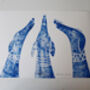 Lino Print Of Three Howling Lurcher Dogs, thumbnail 2 of 2