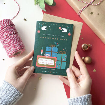 Traditional Gold Foil Christmas Scratch Surprise Card, 7 of 9
