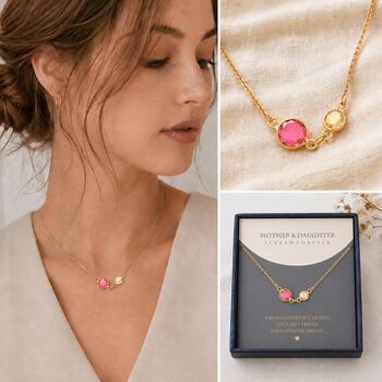Personalised Create Your Own Mother And Daughter Birthstones Necklace, 8 of 12