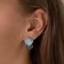 Two Tone Blue Geometric Stud Earrings, thumbnail 1 of 3