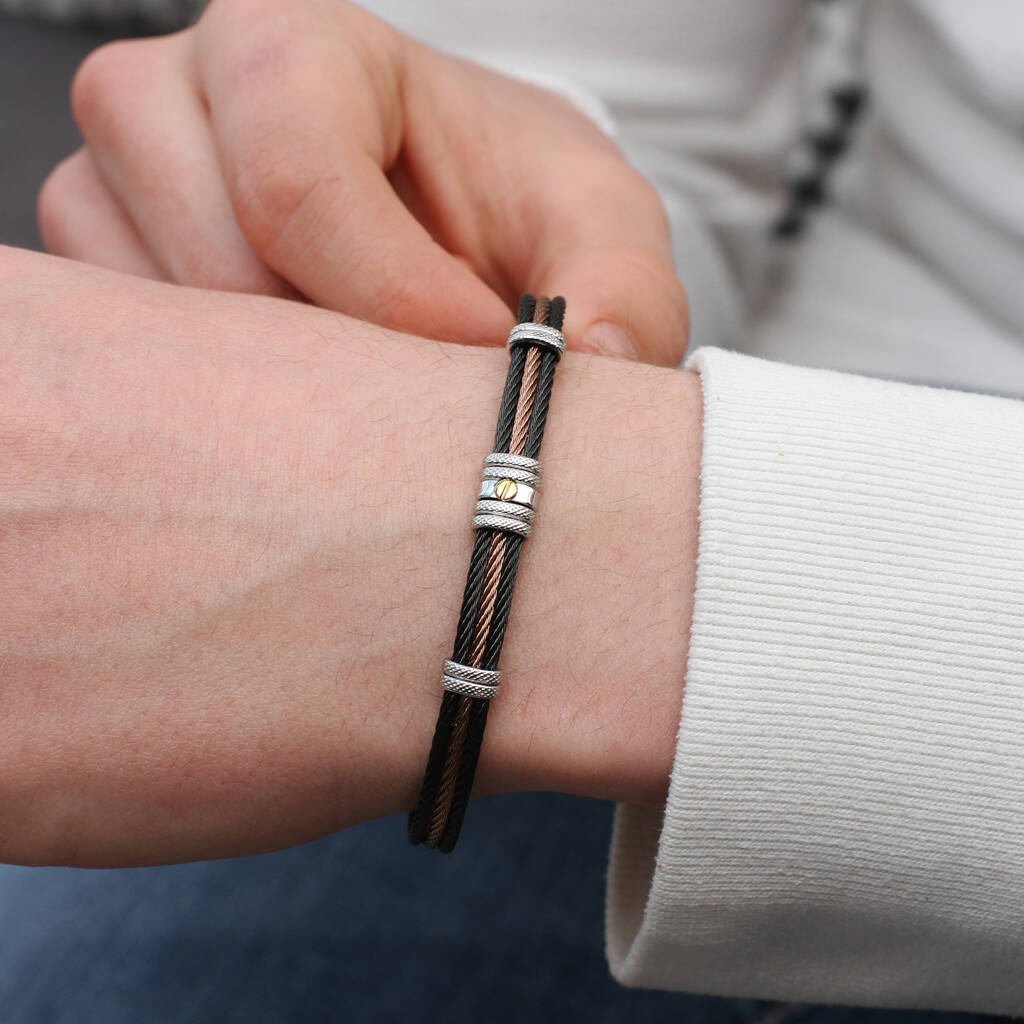 New DAVID YURMAN Men's 9mm Cable Cuff Bracelet in Silver and 18K Gold  Medium | eBay
