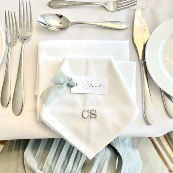 Personalised Monogrammed Embroidered Napkins, 2 of 5