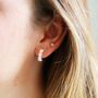 Crystal Daisy Hoop Earrings, thumbnail 2 of 12