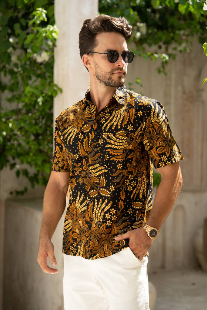 Black Cotton Batik Shirt, 1 of 8