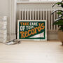 Take Care Of Your Records Hand Painted Retro Wall Art Print, thumbnail 6 of 7