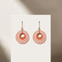 Terracotta And Cream Stripey Circular Earrings, thumbnail 3 of 6