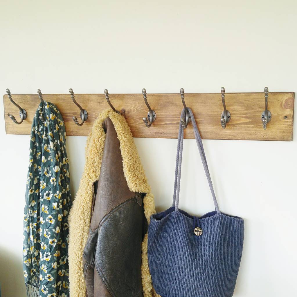 vintage style natural wood coat rack by seagirl and magpie ...