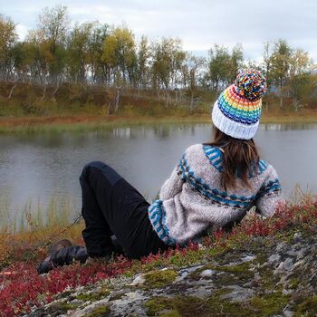 Glacier Rainbow Reflective Super Bobble Hat, 5 of 6