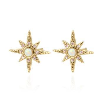Serin Star Opal Stud Earrings, 5 of 8