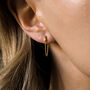 Allie. Gold Plated Cubic Zirconia Stud Chain Earrings, thumbnail 1 of 4
