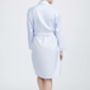 Women's Pearl Blue Herringbone Mid Length Robe, thumbnail 3 of 5