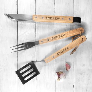 Personalised 'Dad Is King Of The Grill' BBQ Tools Set, 3 of 10