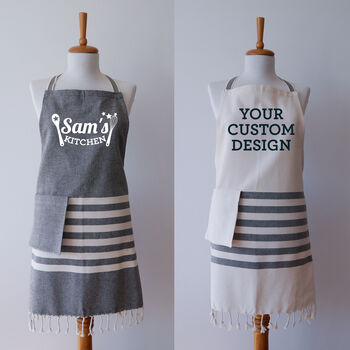 Sustainable, Personalised Cotton Kitchen Apron, 4 of 12