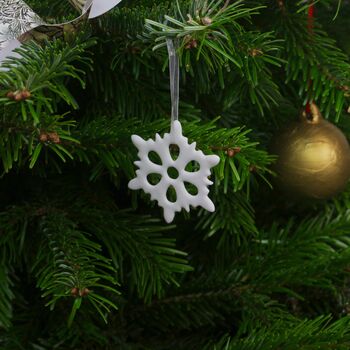 Porcelain Snowflake Christmas Decoration, 8 of 12