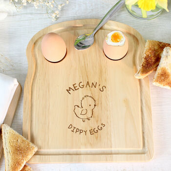 Personalised Chick Dippy Egg And Toast Soldiers Board, 4 of 5