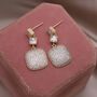 Monaco D’or Gold Pavé Row Cushion Vintage Charm Drop Earrings, thumbnail 3 of 3