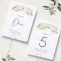 Pink And White Rose Table Numbers, thumbnail 1 of 4