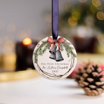 1st Christmas As Mr And Mrs Personalised Wedding Gift, 6 of 6