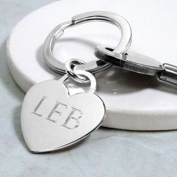 Personalised Sterling Silver Heart Keyring, 2 of 4