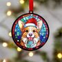 Corgi In Santa Hat Suncatcher Decoration, thumbnail 6 of 6