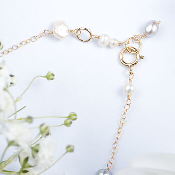 Dainty Freshwater Pearls Chain Bracelet, 3 of 8