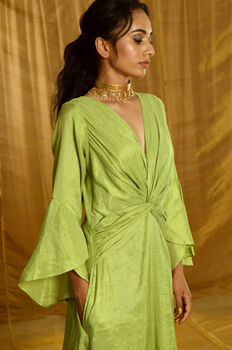 Kirti Tissue Chanderi Knot Dress, 3 of 8