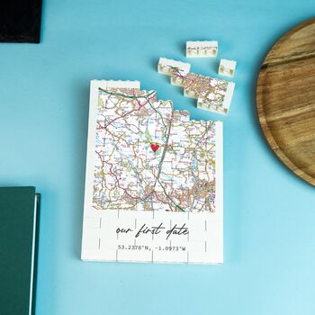 Personalised Map Print Made With Lego® Bricks: Anniversary And Engagement Present, 2 of 7