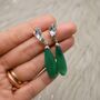 Green Onyx, Blue Topaz, Emerald Silver Earrings, thumbnail 1 of 6