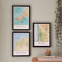 Framed And Personalised Bude Map Print, thumbnail 4 of 5
