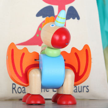 Wooden Dragon Flexible Toy And Personalised Gift Bag, 4 of 4