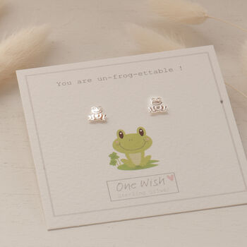 Lucky Frog Sterling Silver Stud Earrings, 3 of 11