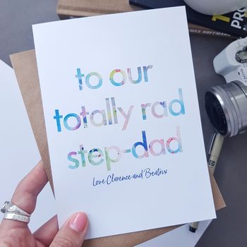 Totally Rad Stepdad | Personalised Father's Day Card, 2 of 4
