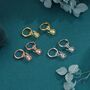 Sterling Silver Stag Beetle Huggie Hoop Earrings, thumbnail 5 of 11
