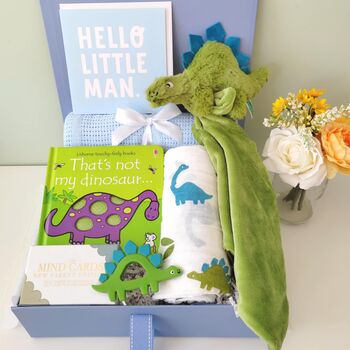 Newborn Baby Boy Dinosaur Luxury Gift Box, 2 of 12