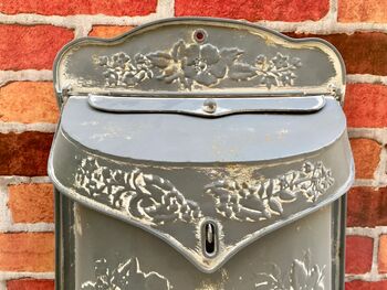 Distressed Grey Zinc Postbox – Wall Mounted Letter Box, 6 of 9
